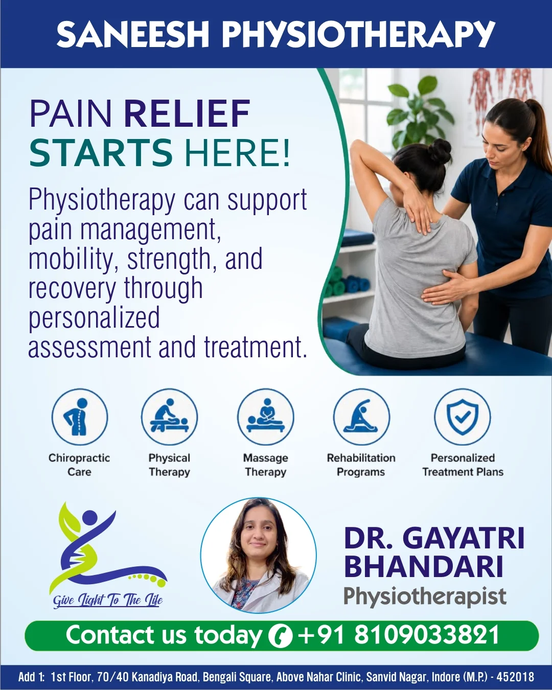 Physiotherapy for Pain Relief in Indore: Move with Greater Confidence